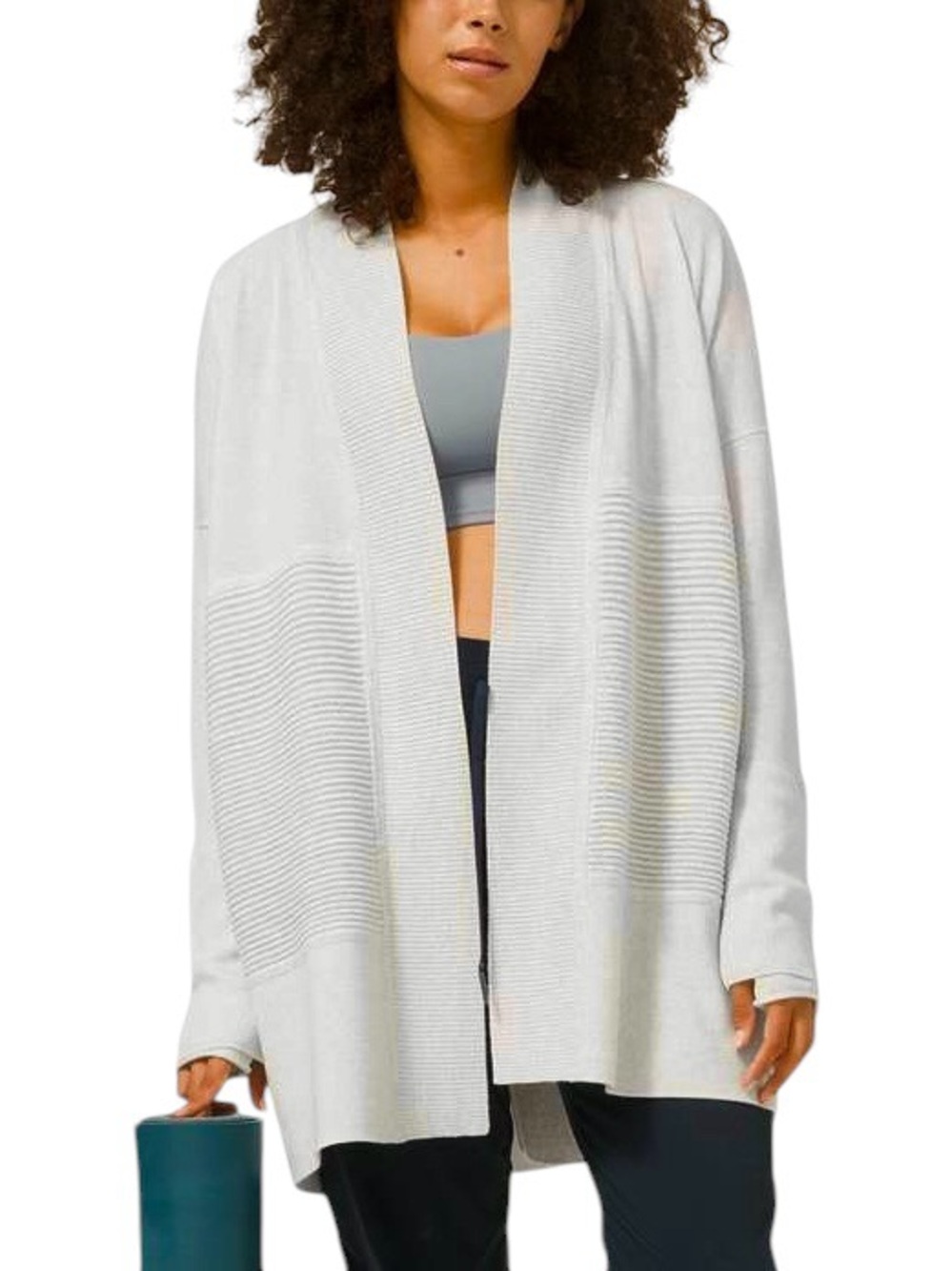 Lululemon Sit in Lotus Wrap Grey Merino Wool Cozy Cardigan Sweater Sz M/L